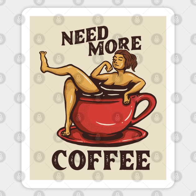 Need more coffee Sticker by Mako Design 